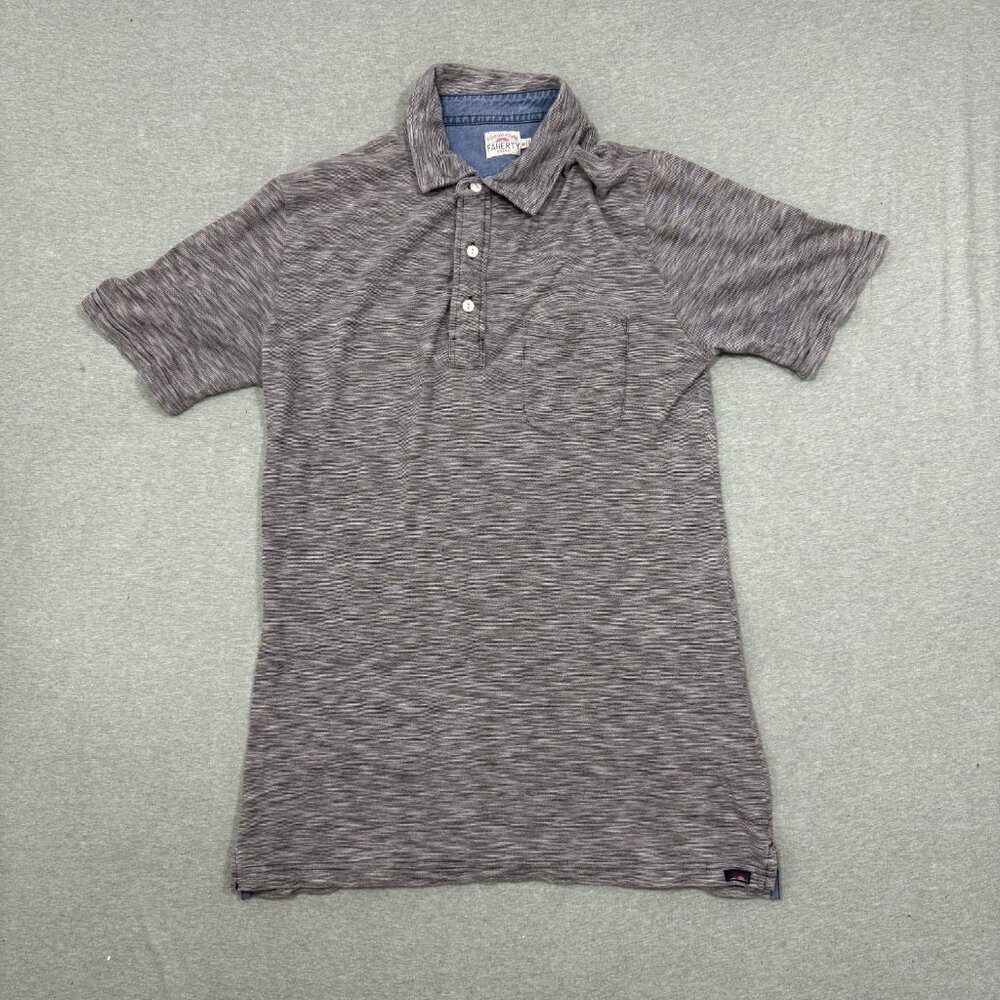 Faherty Polo Shirt Gray Youth Medium Gorpcore Slow Fashion Sustainable